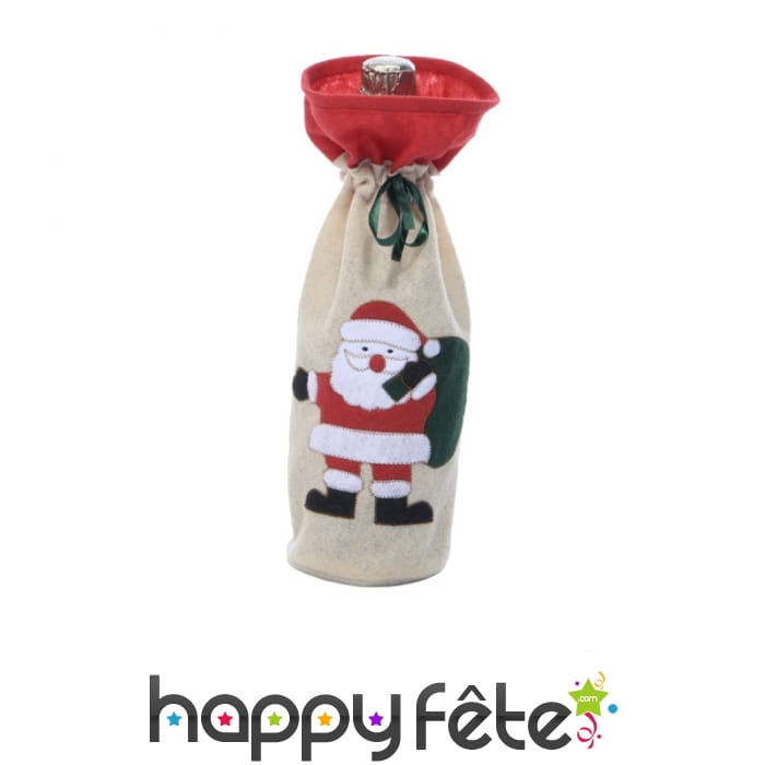 Sac à bouteille père Noël