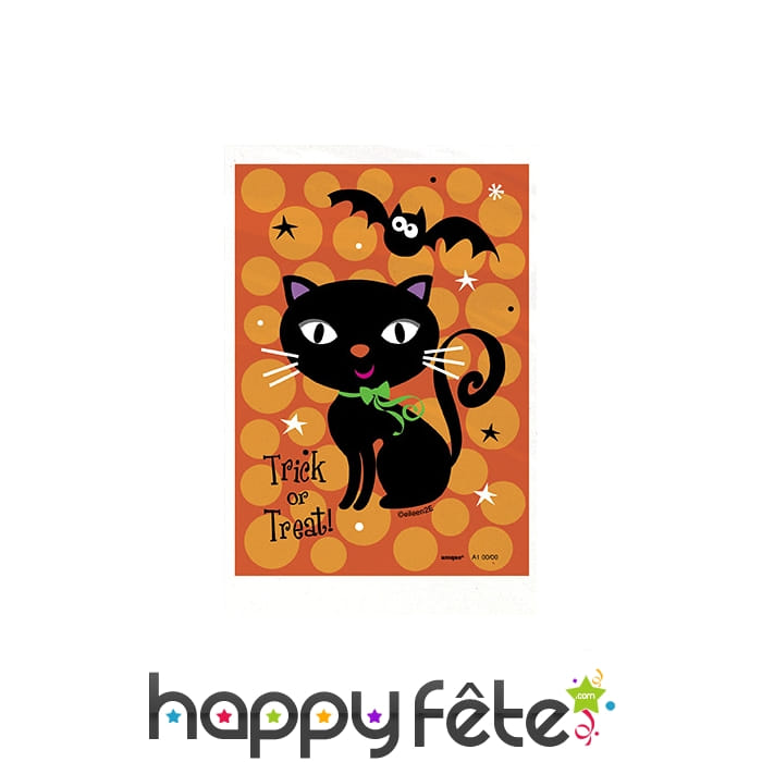 Sacs à bonbons décoré d'un chat noir
