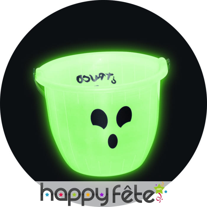 Seau à bonbons fantôme phosphorescent