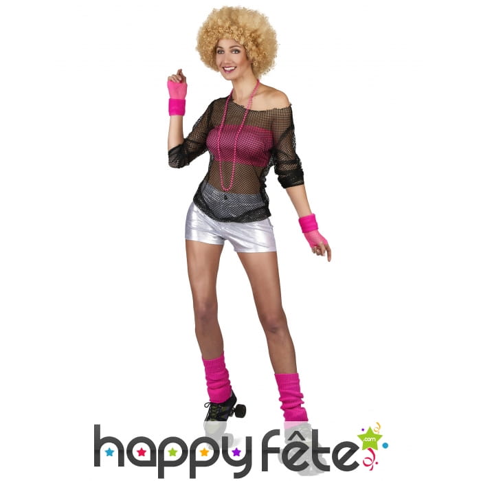 Short argenté disco pour adulte