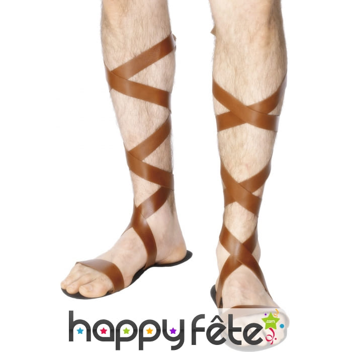 Sandales avec lanières en simili cuir