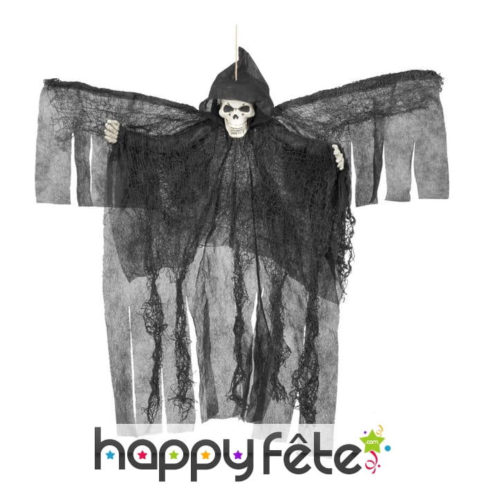 Squelette ange noir à suspendre de 50cm