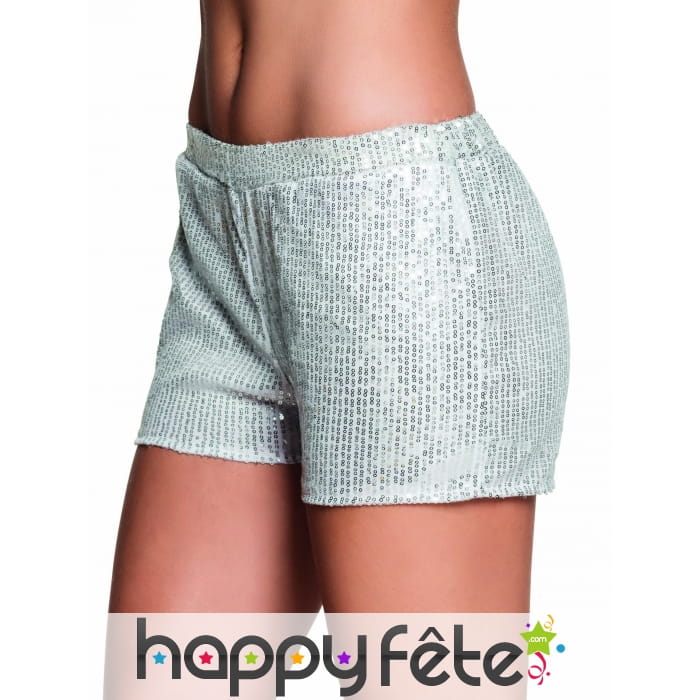 Shorty argenté recouvert de sequins