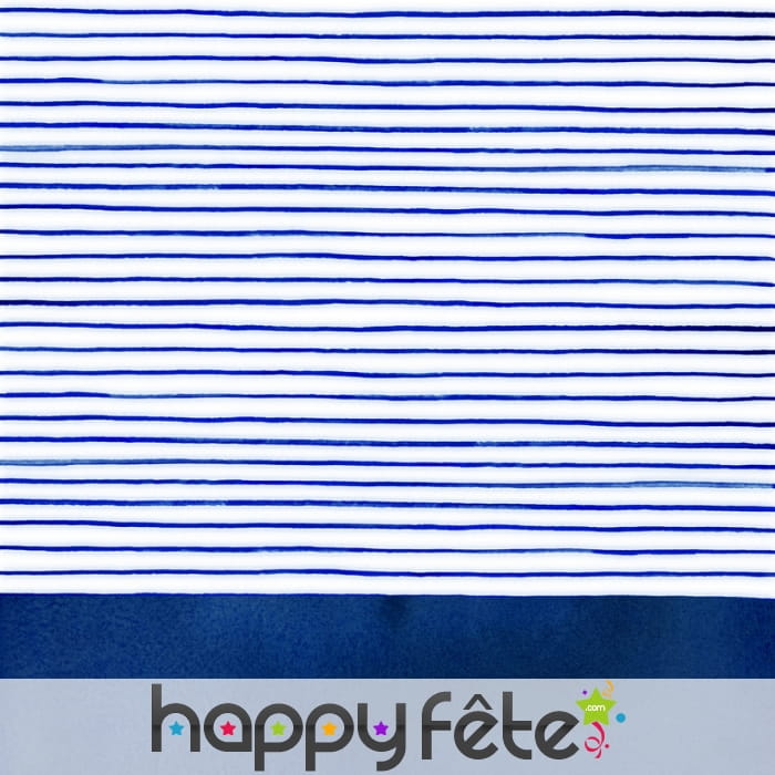 Serviettes blanches avec fines lignes bleues