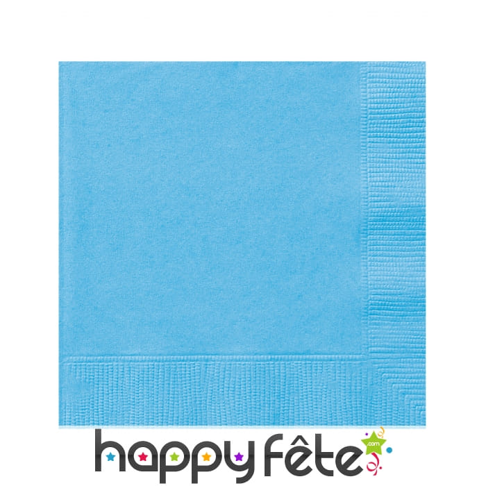 Serviettes bleu ciel en papier, par 50