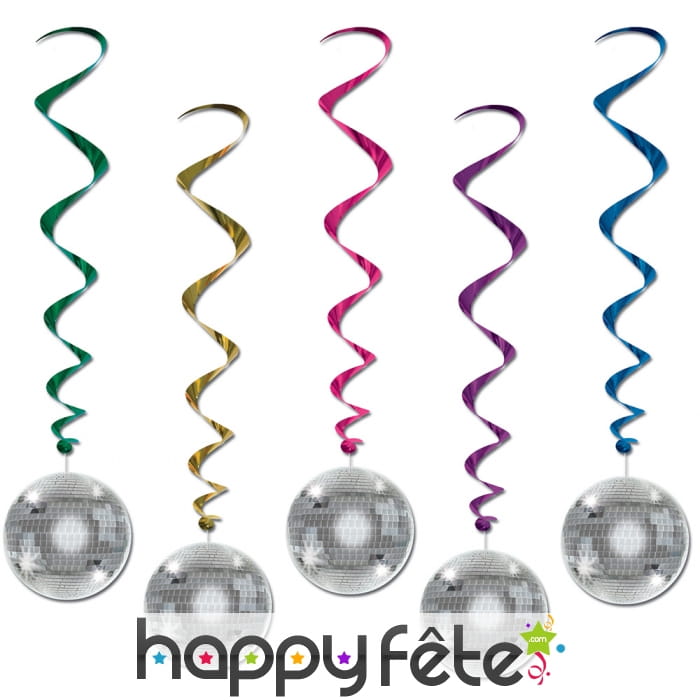 Spirales boules disco à suspendre