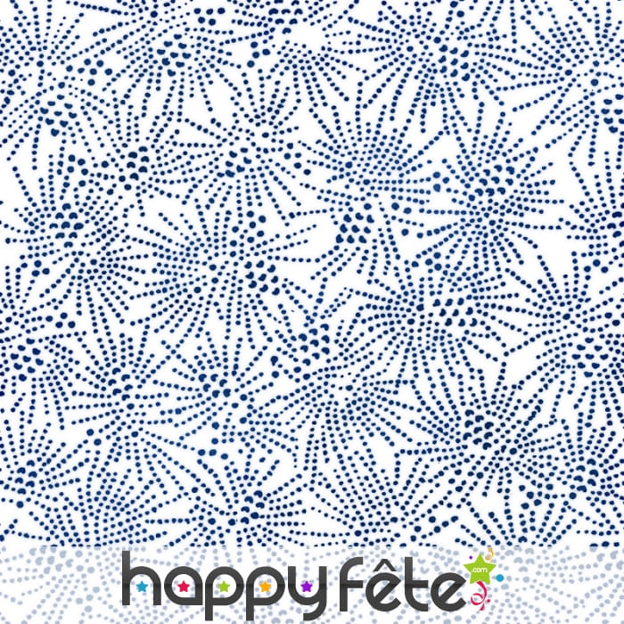 Serviettes blanches feu d'artifice bleu