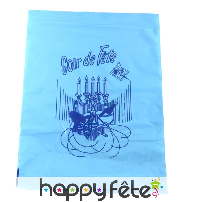 Sac bleu imprimé Soir de fête
