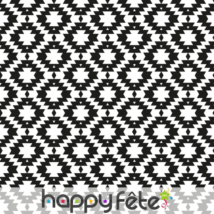 Serviettes blanches imprimé noir psychédélique