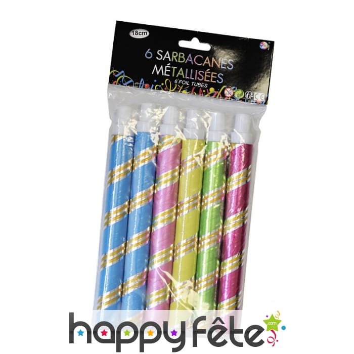 Sarbacane colorée avec sécurité de 18 cm