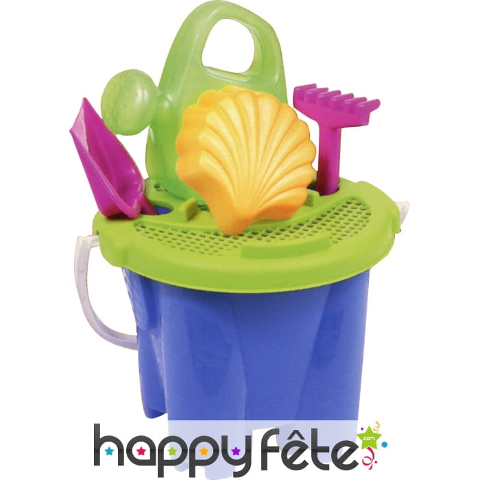 Seau chateau avec accessoires et arrosoir de plage