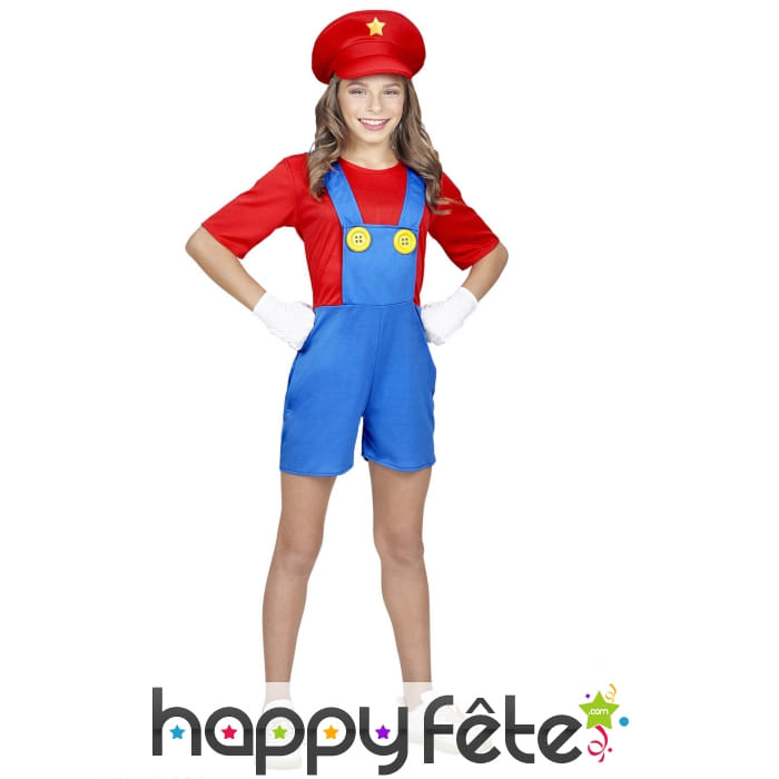 Salopette courte de plombier pour petite fille