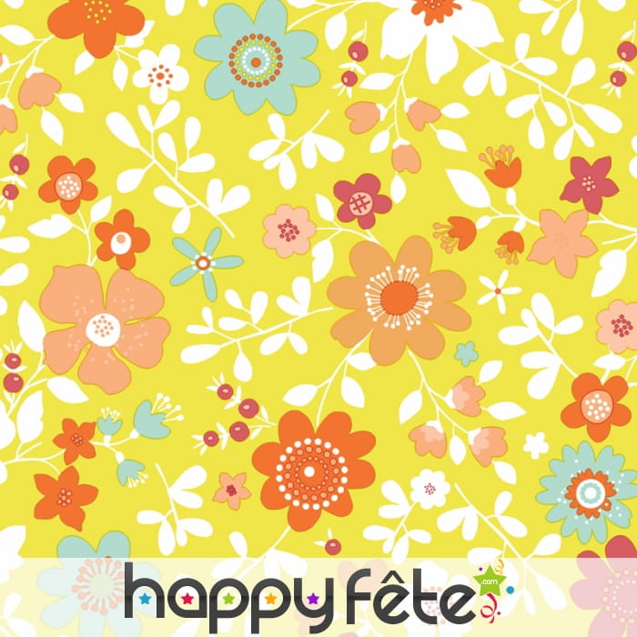 Serviettes colorées et fleuries