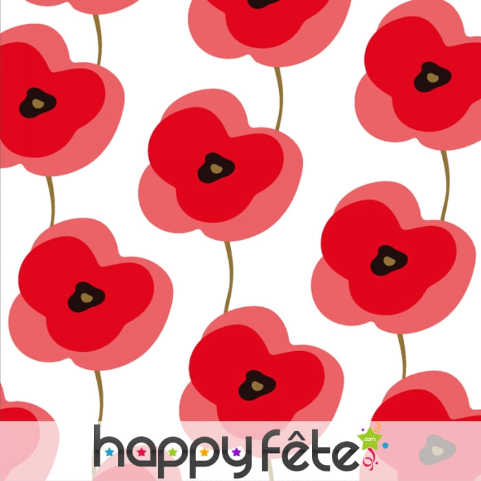 Serviettes coquelicot rouge