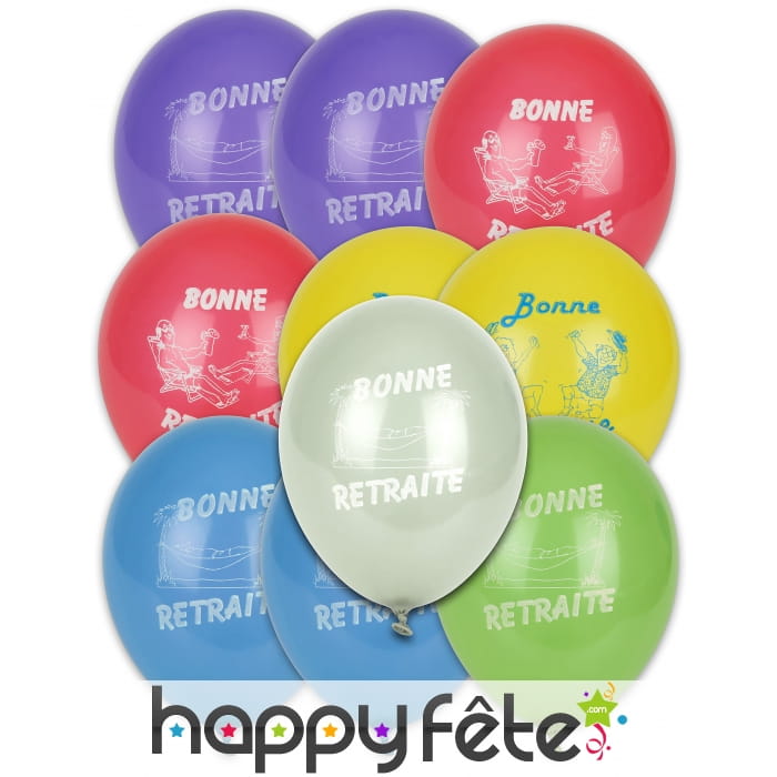 Sachet de 10 Ballons bonne retraite