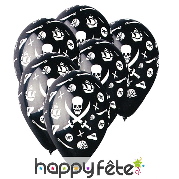 Sachet de 10 ballons imprimés pirate