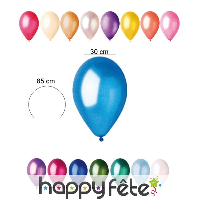 Sachet de 10 ballons nacrés de 30cm