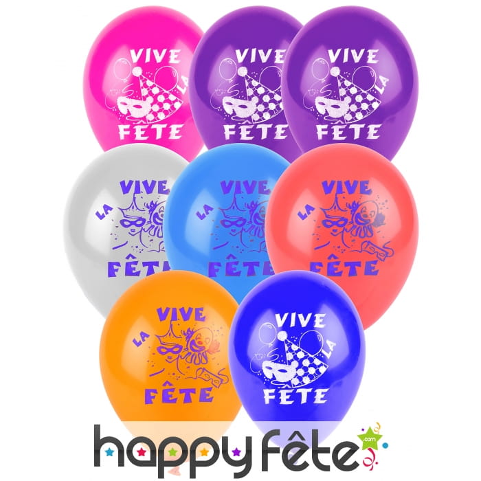 Sachet de 10 Ballons vive la fête