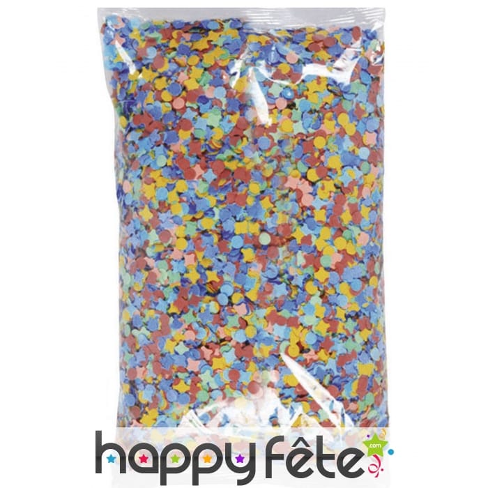 Sachet de 1kg confettis multicolores