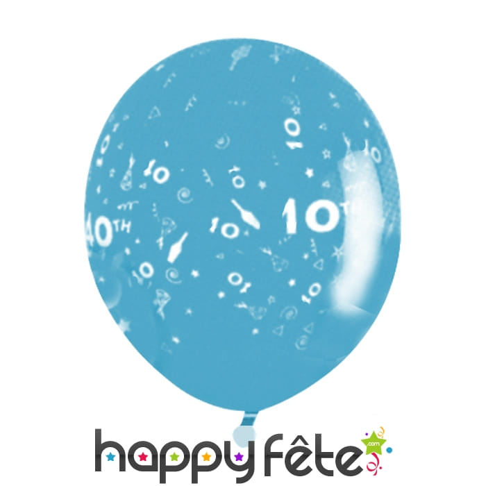 Sachets de 10 ballons chiffre 10