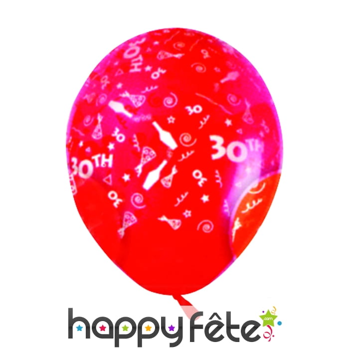 Sachets de 10 ballons chiffre 30