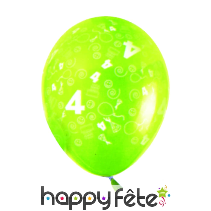 Sachets de 10 ballons chiffre 4