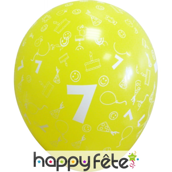 Sachets de 10 ballons chiffre 7