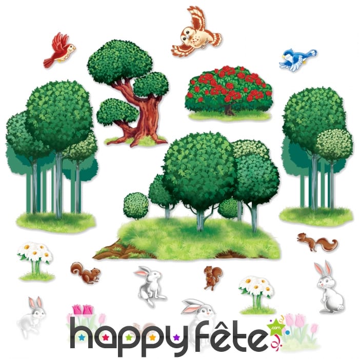 Set de 20 décors de nature replaçables