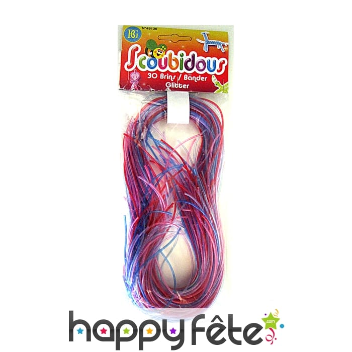 Sac de 30 scoubidous paillettes assorti (80 cm)