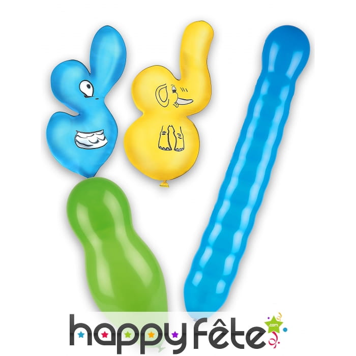 Sachet de 4 ballons en forme d'animaux