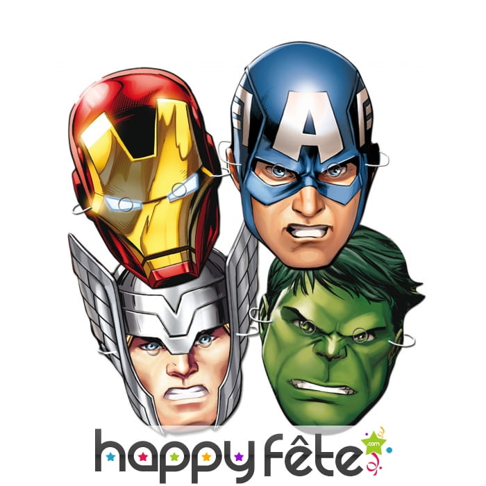 Set de 6 masques Avengers en carton