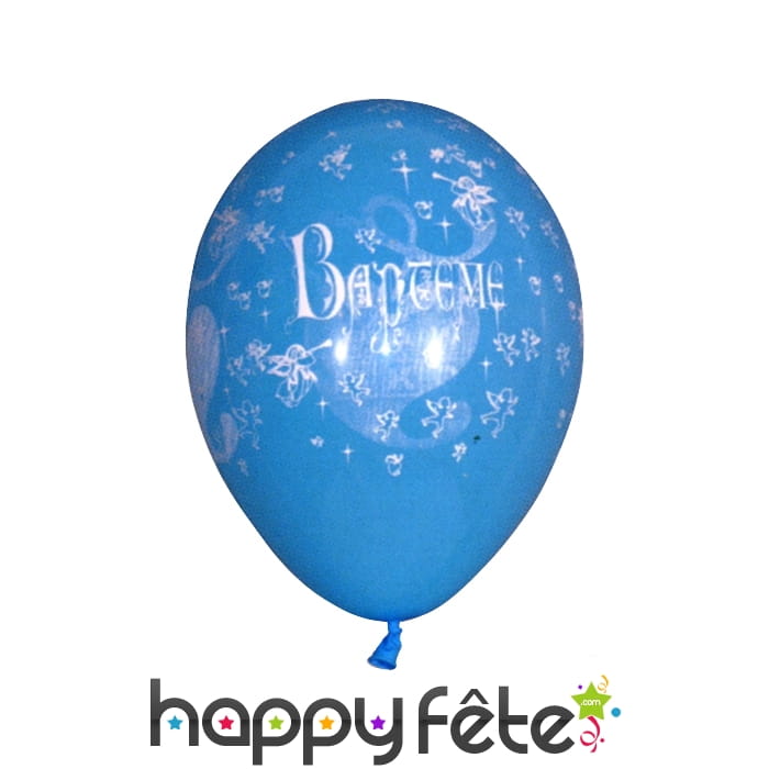 Sachet de 8 ballons de baptême bleu