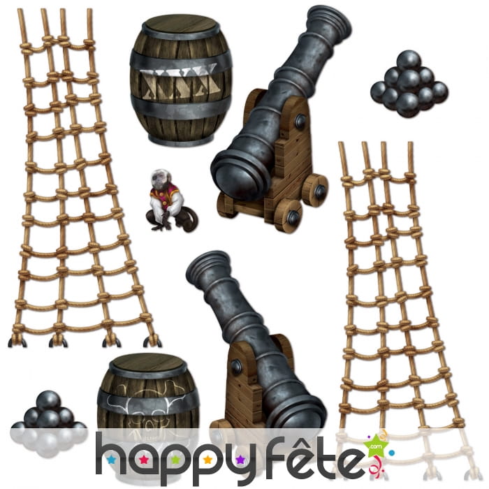 Sachet de 9 decors repositionnables pirates