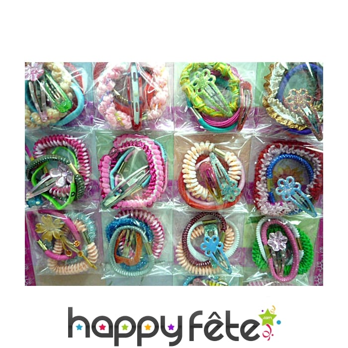 Sachet d'accessoires de coiffure assortis