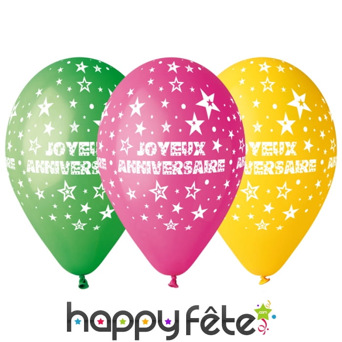 Sachet de ballons joyeux anniversaire