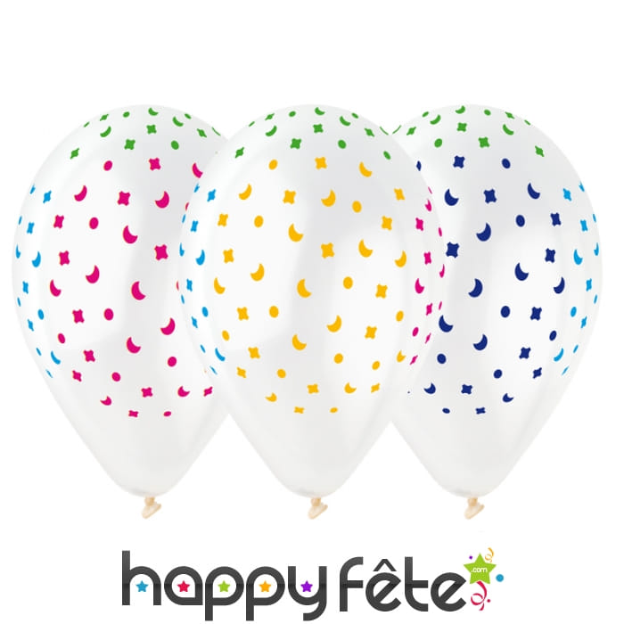 Sachet de ballons motifs confettis