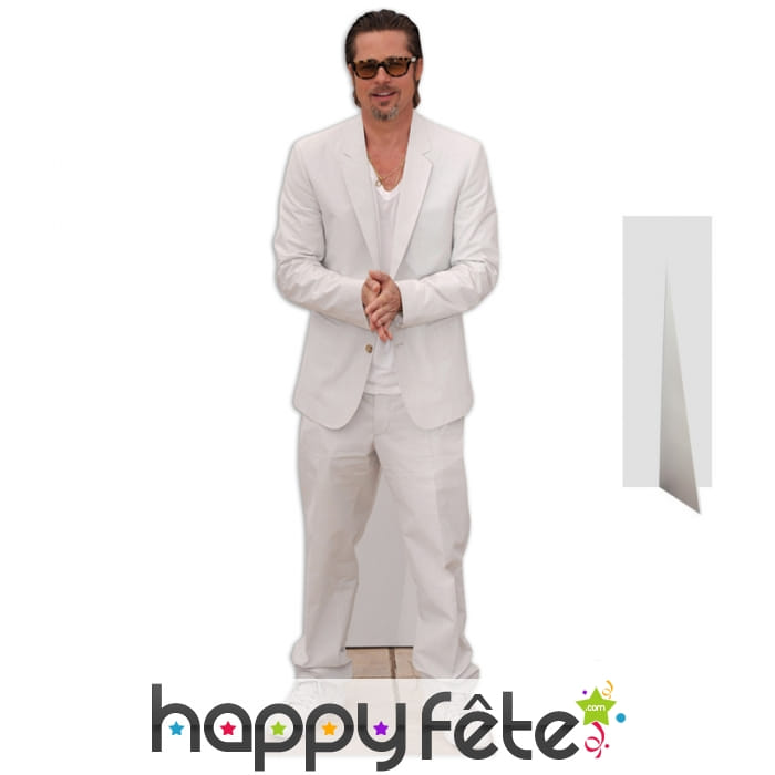 Silhouette de Brad Pitt en costume blanc
