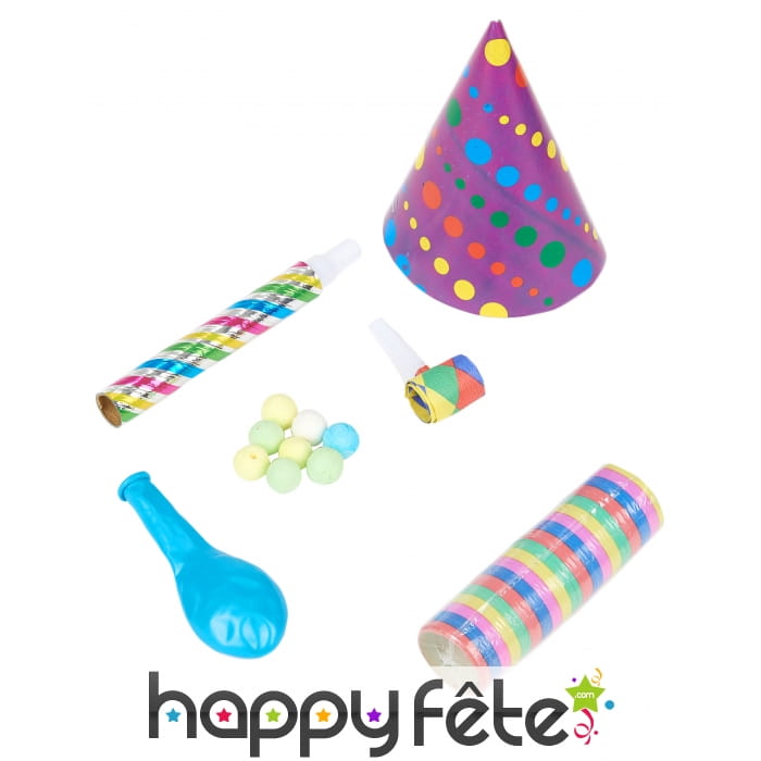 Sachet de cotillons colorés pour 1 personne