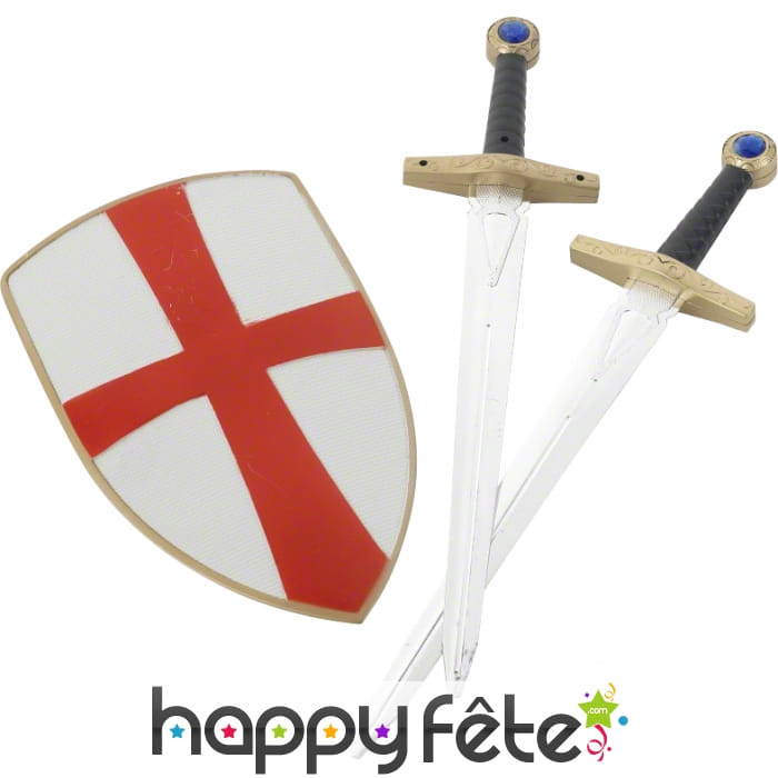 Set de chevalier avec bouclier et epees