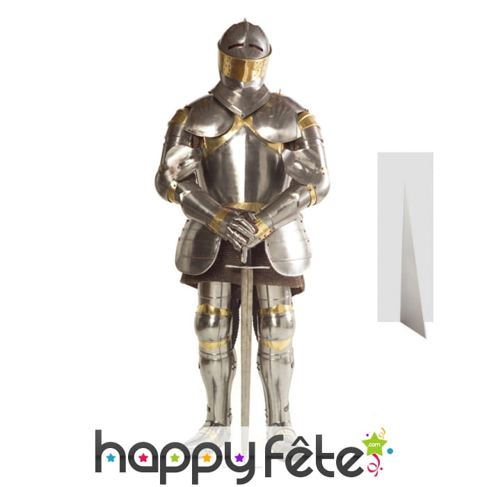 Silhouette de chevalier en armure, carton plat