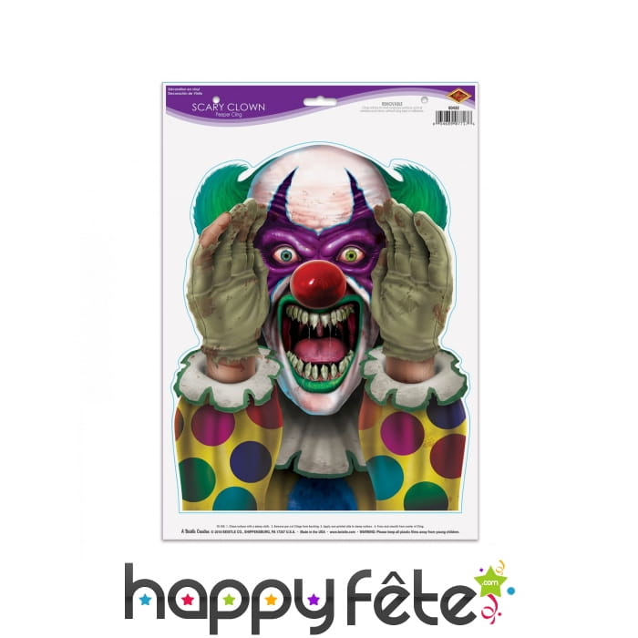 Stickers de clown tueur, 30 x 43 cm