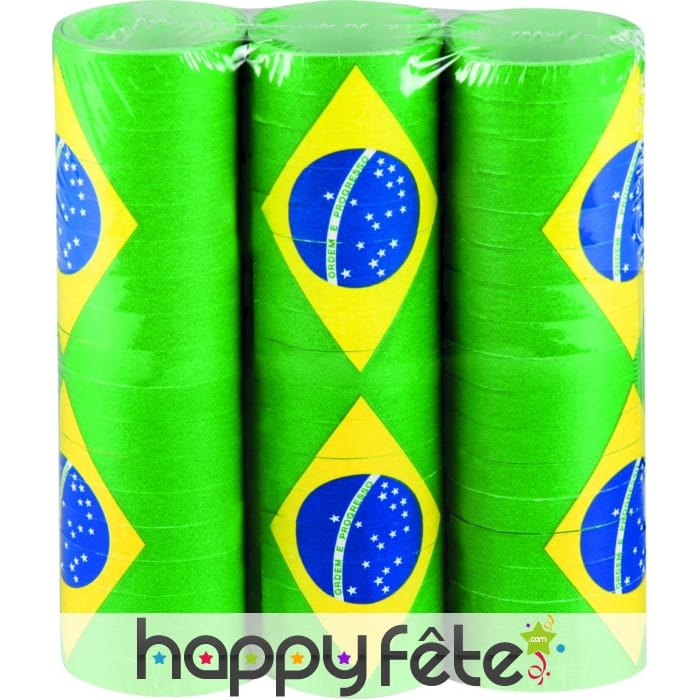 Serpentins drapeau du Brésil, par 3