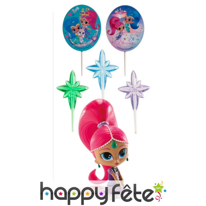 Set de déco Shimmer and Shine pour gâteau de 8 cm