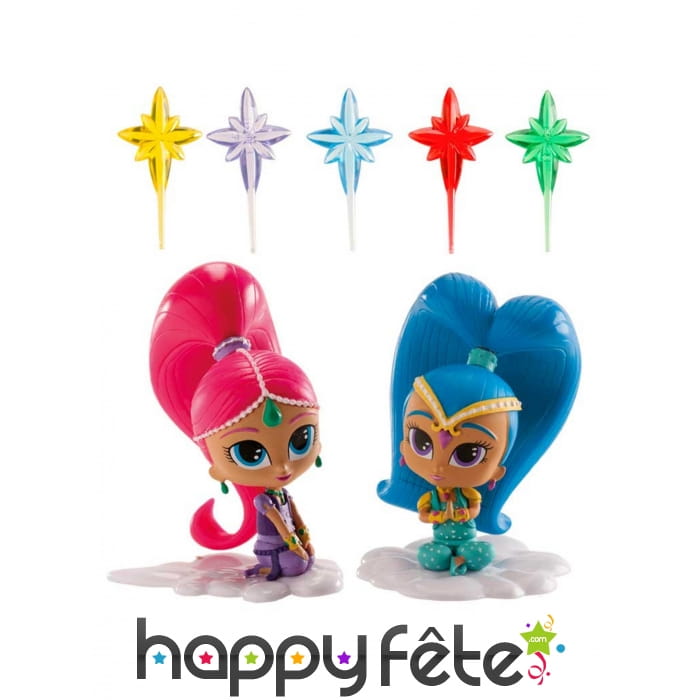 Set de déco Shimmer and Shine pour gâteau de 8cm