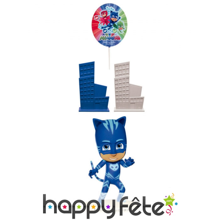 Set de décoration Pyjamasques pour gâteau de 8,5cm