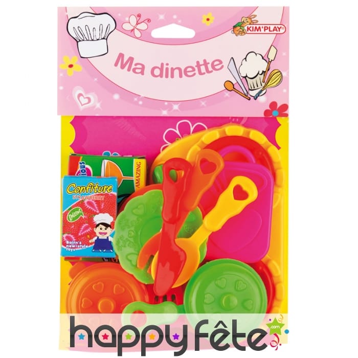 Set de dinette coloré avec petits accessoires
