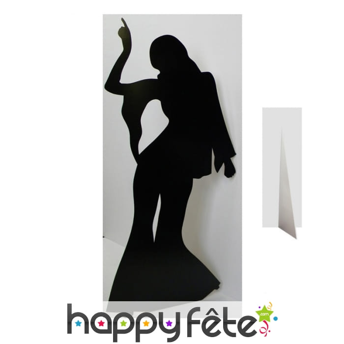 Silhouette de danseuse disco en carton plat