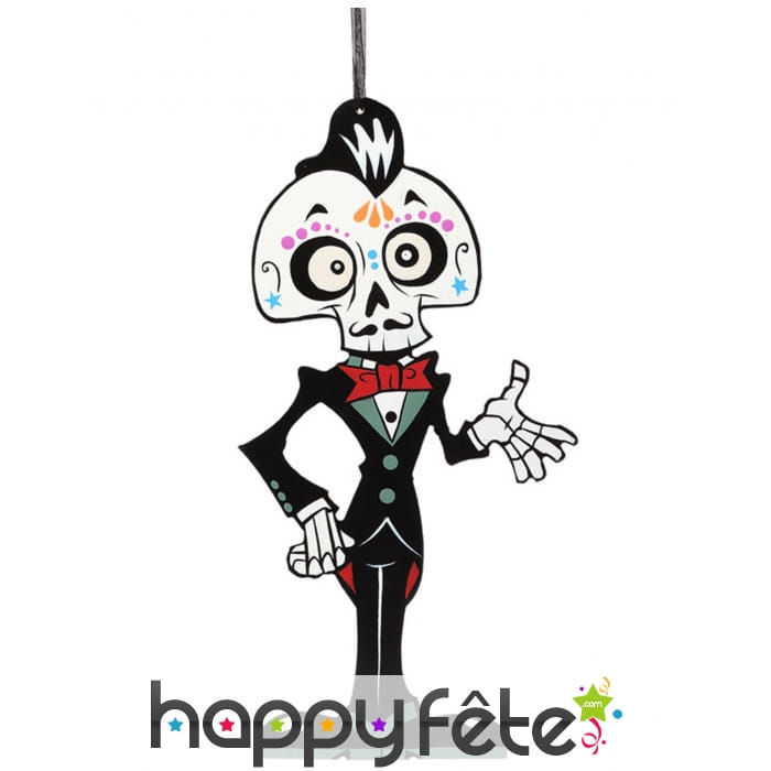 Squelette dia de los muertos à suspendre de 34 cm