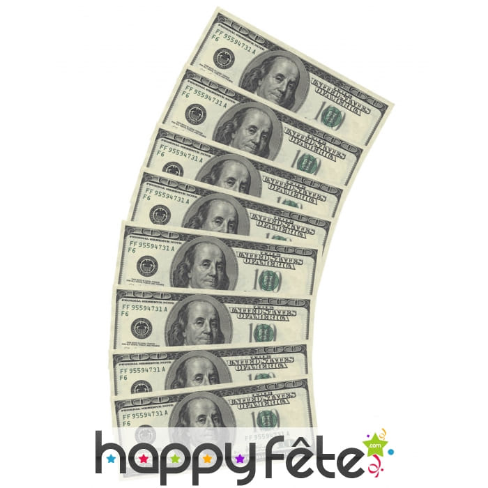 Serviettes Dollar en papier, par 10