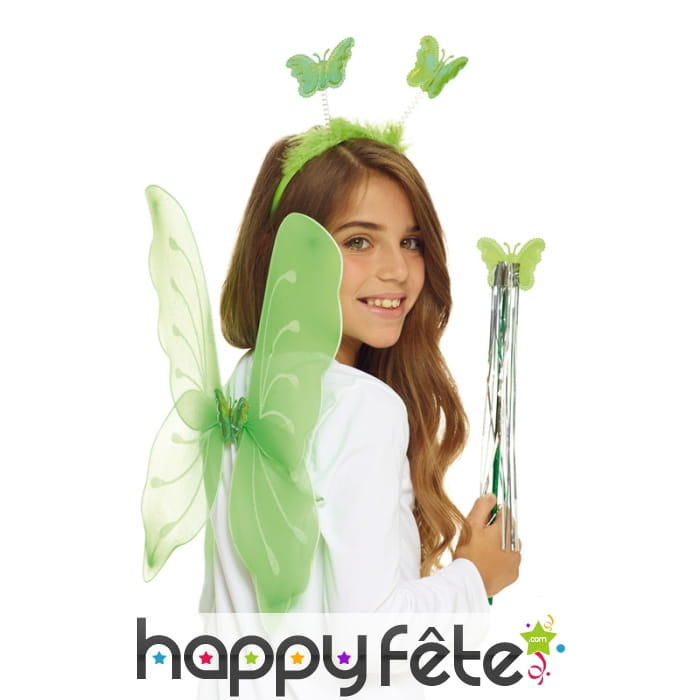 Set de fée papillon vert pour enfant
